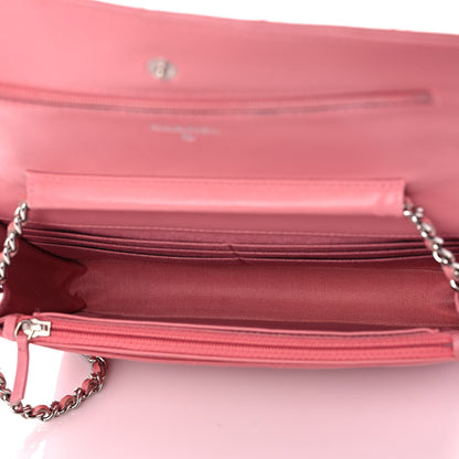 Chanel Lambskin Quilted Wallet on Chain WOC Pink 4 of 14
