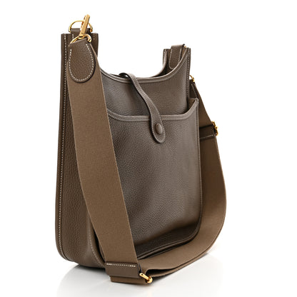 Hermes Taurillon Clemence Evelyne III PM Etoupe 3 of 12