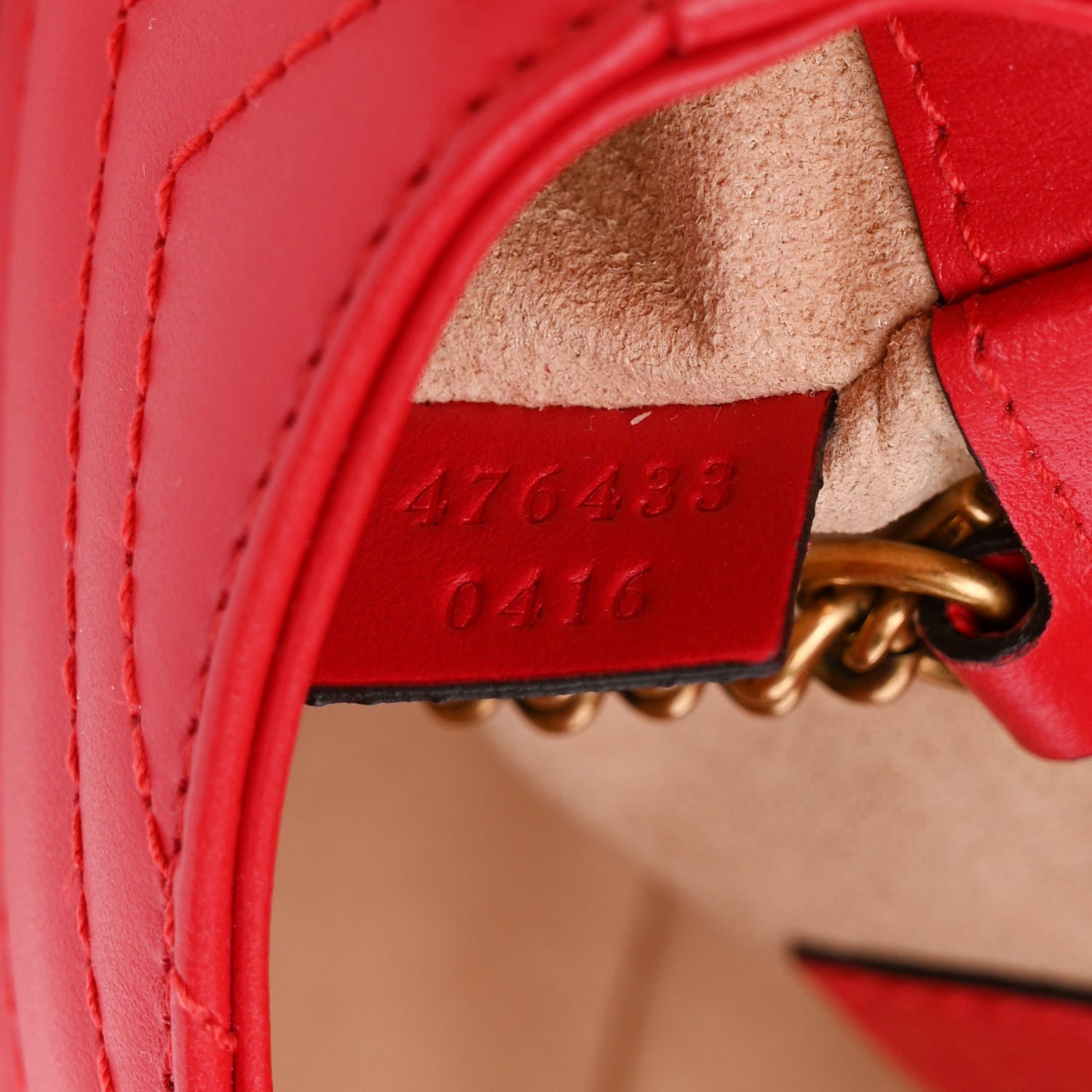 Gucci Calfskin Matelasse Super Mini GG Marmont Shoulder Bag Hibiscus Red 8 of 10