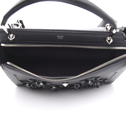 Fendi Calfskin Flowerland Dotcom Satchel Black 4 of 10