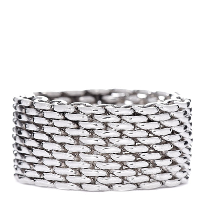Tiffany Sterling Silver Mesh Somerset Ring 52 6 1 of 4