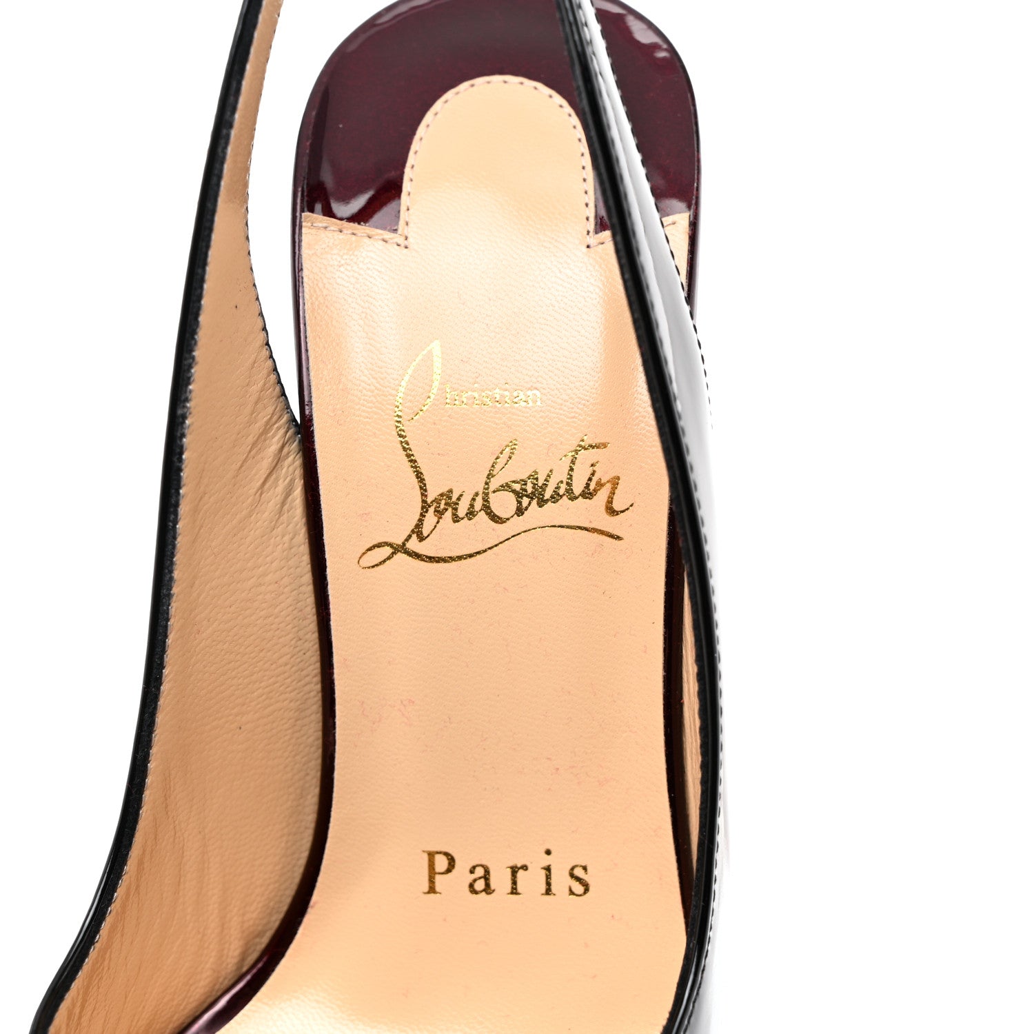 Christian Louboutin Patent Lady Peep Sling 150 Pumps 35.5 Black 6 of 8