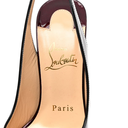 Christian Louboutin Patent Lady Peep Sling 150 Pumps 35.5 Black 6 of 8