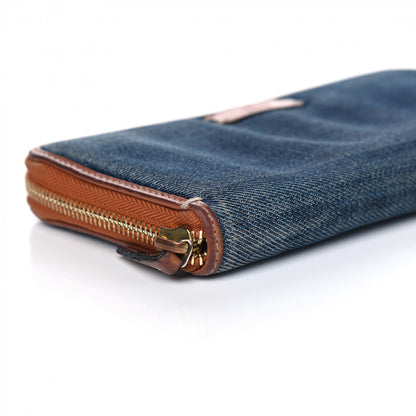 Gucci Denim Zip Around Wallet Blue Saffron 5 of 8