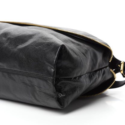 Fendi Goatskin Zip It Satchel Black 7 of 10