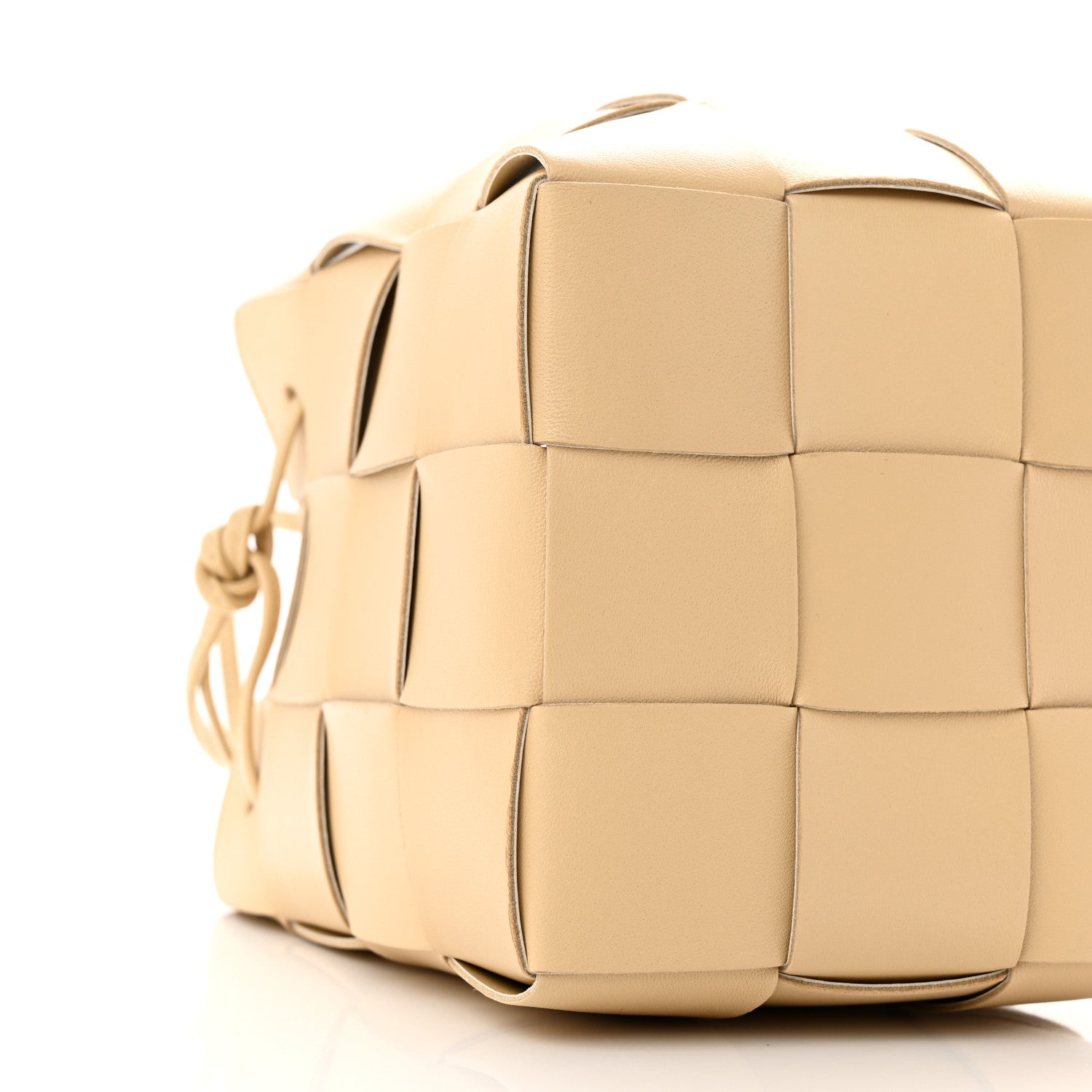 Bottega Veneta Lambskin Maxi Intrecciato Small Cassette Crossbody Bucket Bag Porridge 8 of 9