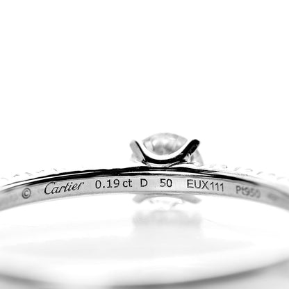 Cartier Platinum Diamond .19ct Etincelle De Cartier Solitaire Engagement Ring 50 5.25 5 of 5