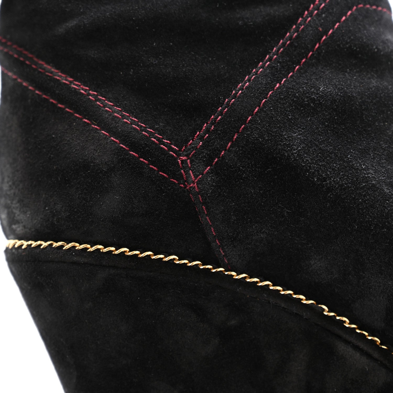 Chanel Suede Calfskin Chain Around High Boots 41 Black 12 of 13