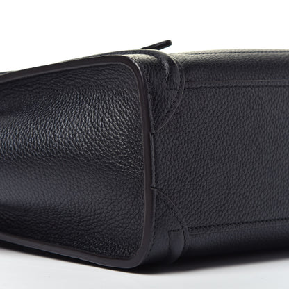 Celine Drummed Calfskin Nano Luggage Black 8 of 9