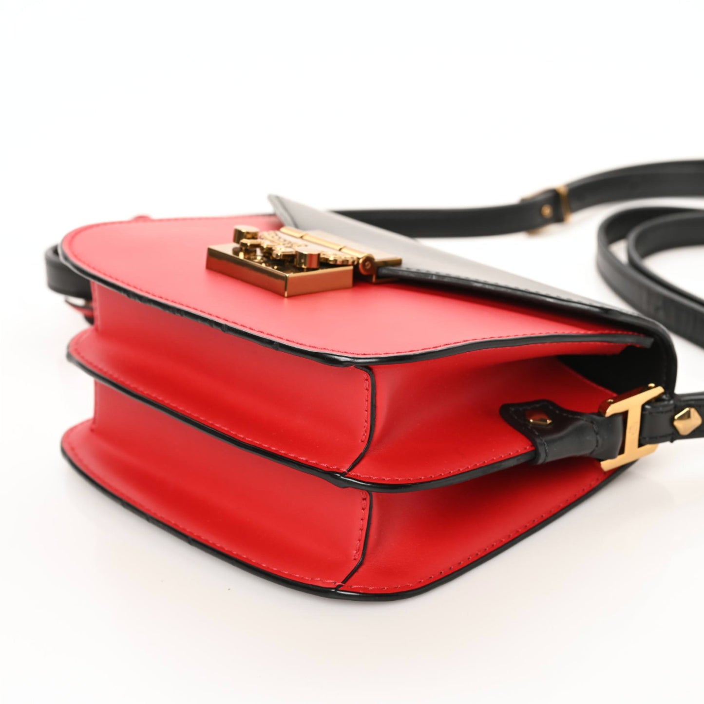 Calfskin Mini Patricia Crossbody Bag Red Black