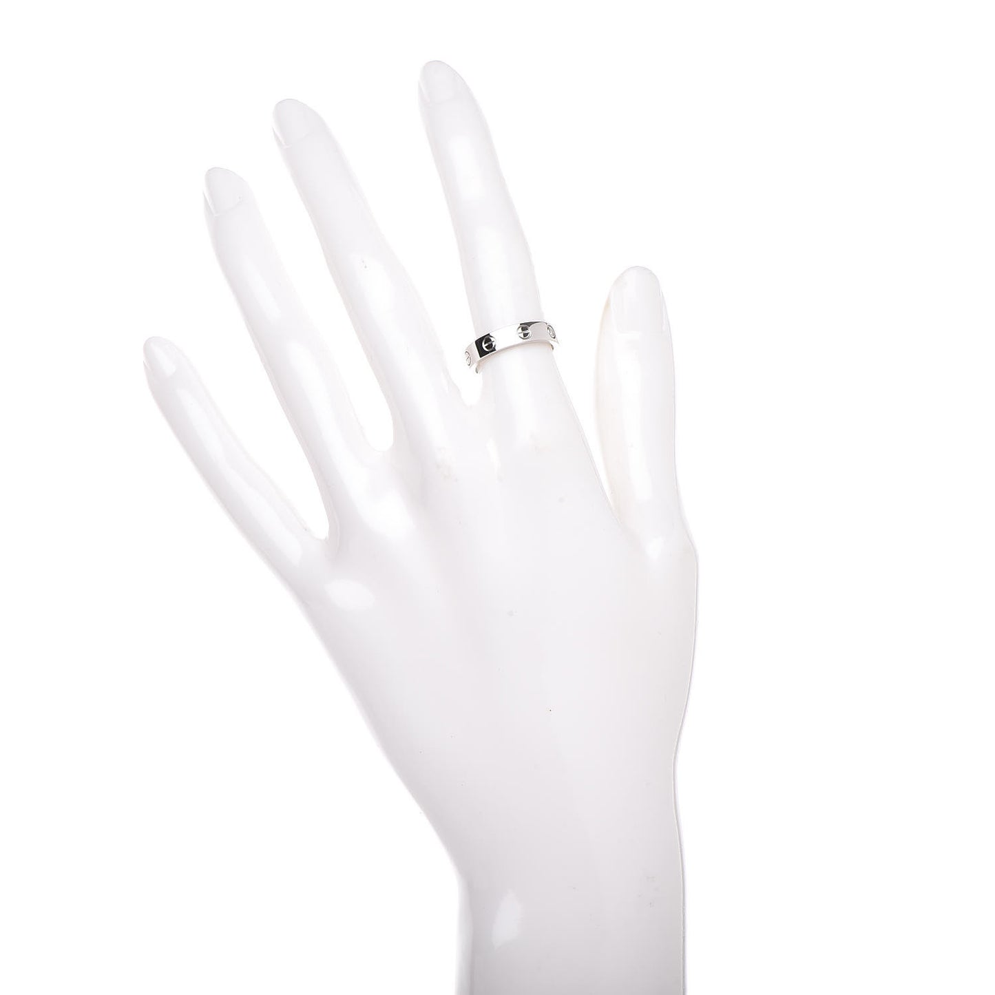 18K White Gold Diamond 4mm LOVE Wedding Band Ring 49 4.75