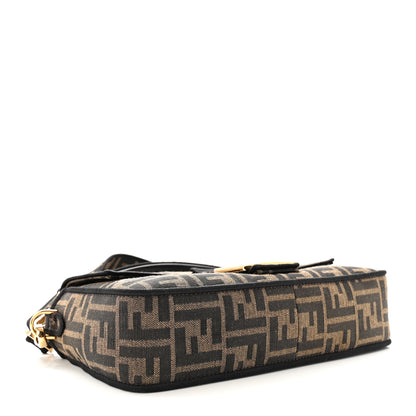 Fendi Fabric Jacquard FF 1974 Medium Baguette Tobacco Moro Black 4 of 9