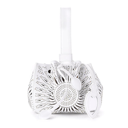 Alaia Calfskin Lux Laser Cut Studded Rose-Marie 19 Bag White 1 of 8