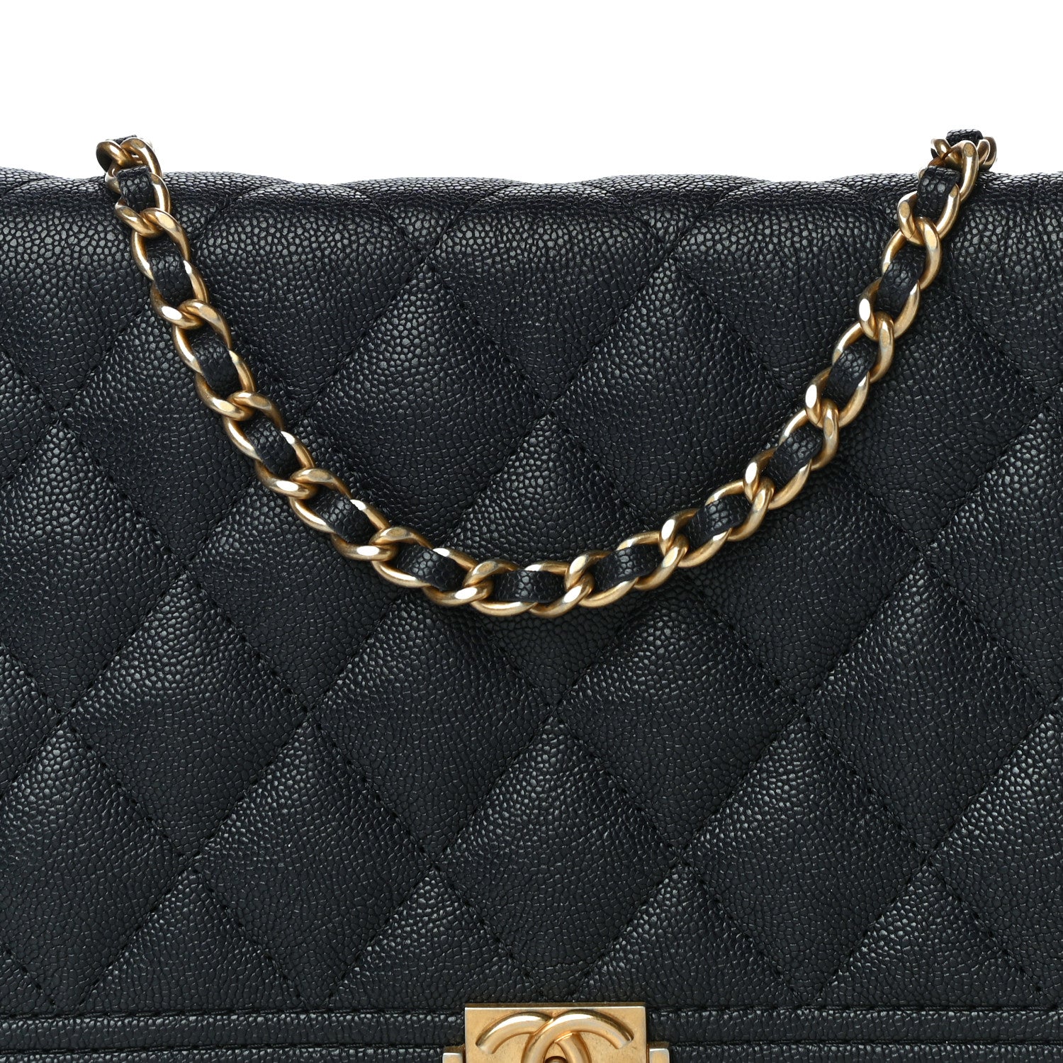Chanel Caviar Quilted Boy Wallet On Chain WOC Navy 8 of 18