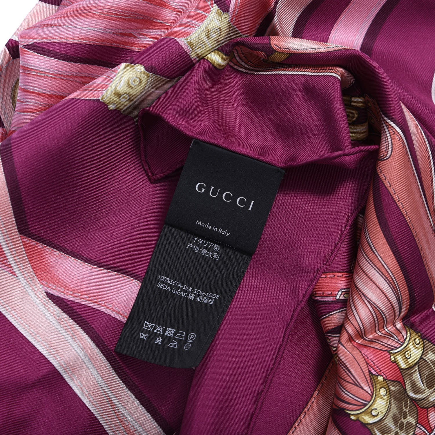 Gucci Silk Fiona Tassel Square Scarf Pink 3 of 3