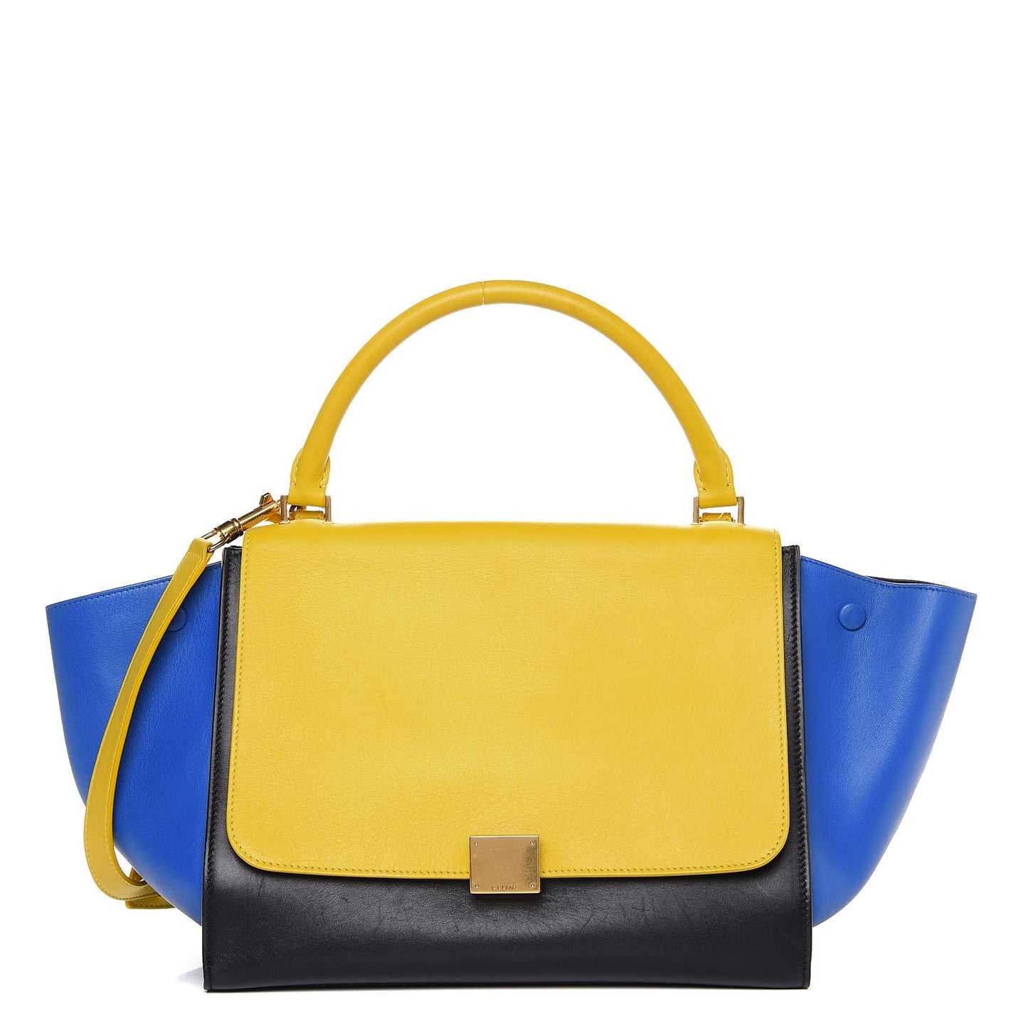 Smooth Calfskin Tri-color Small Trapeze Sunflower