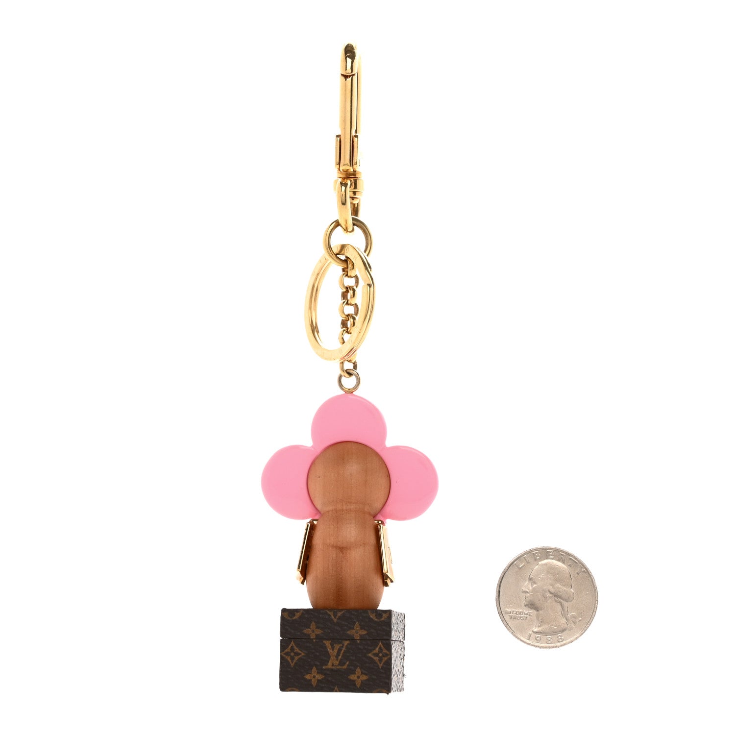 Louis Vuitton Resin Wood Vivienne Trunk VIP Bag Charm Key Holder Pink 2 of 7