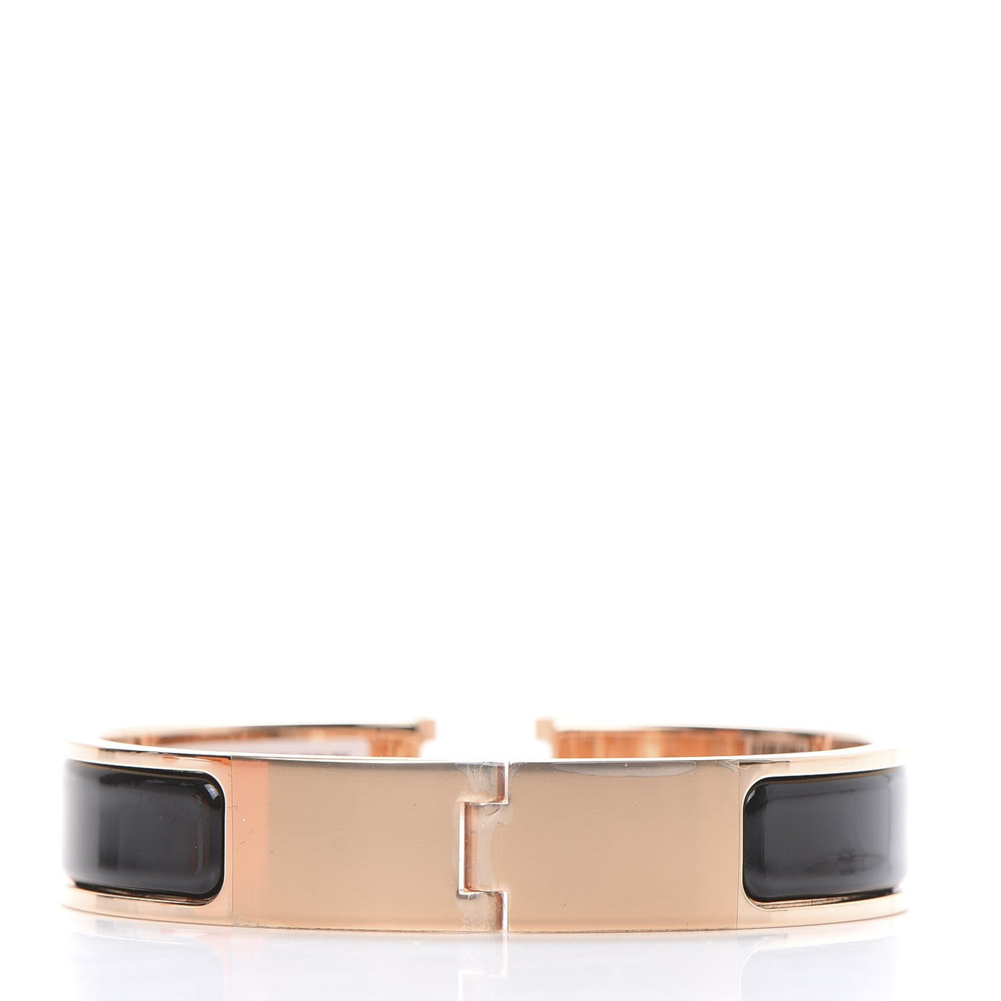 Enamel Narrow Clic Clac H Bracelet PM Black