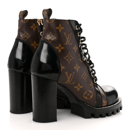 Louis Vuitton Patent Calfskin Monogram Star Trail Ankle Boots 37.5 Black 5 of 11