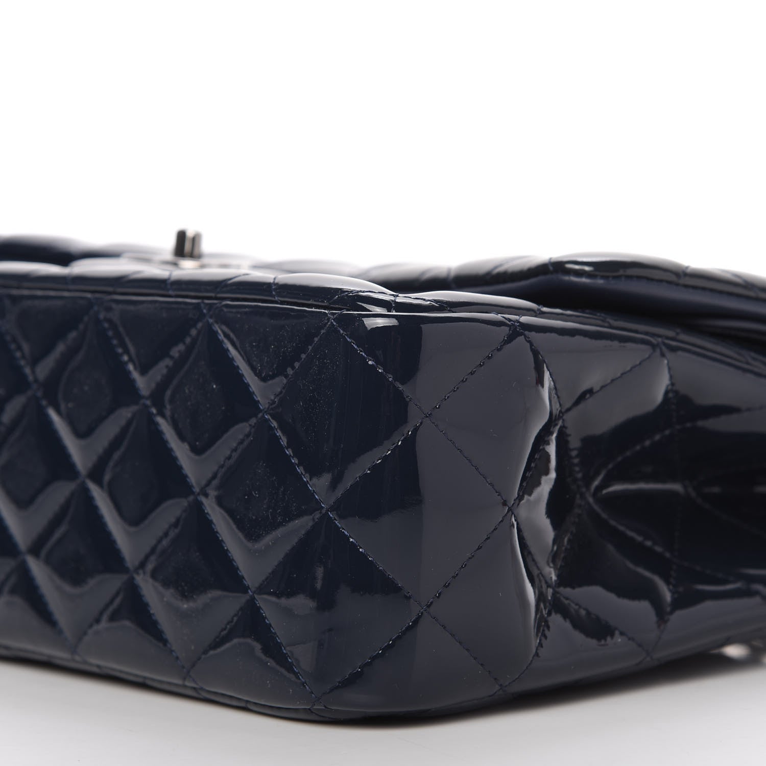 Chanel Patent Quilted Jumbo Double Flap Navy 7 of 10