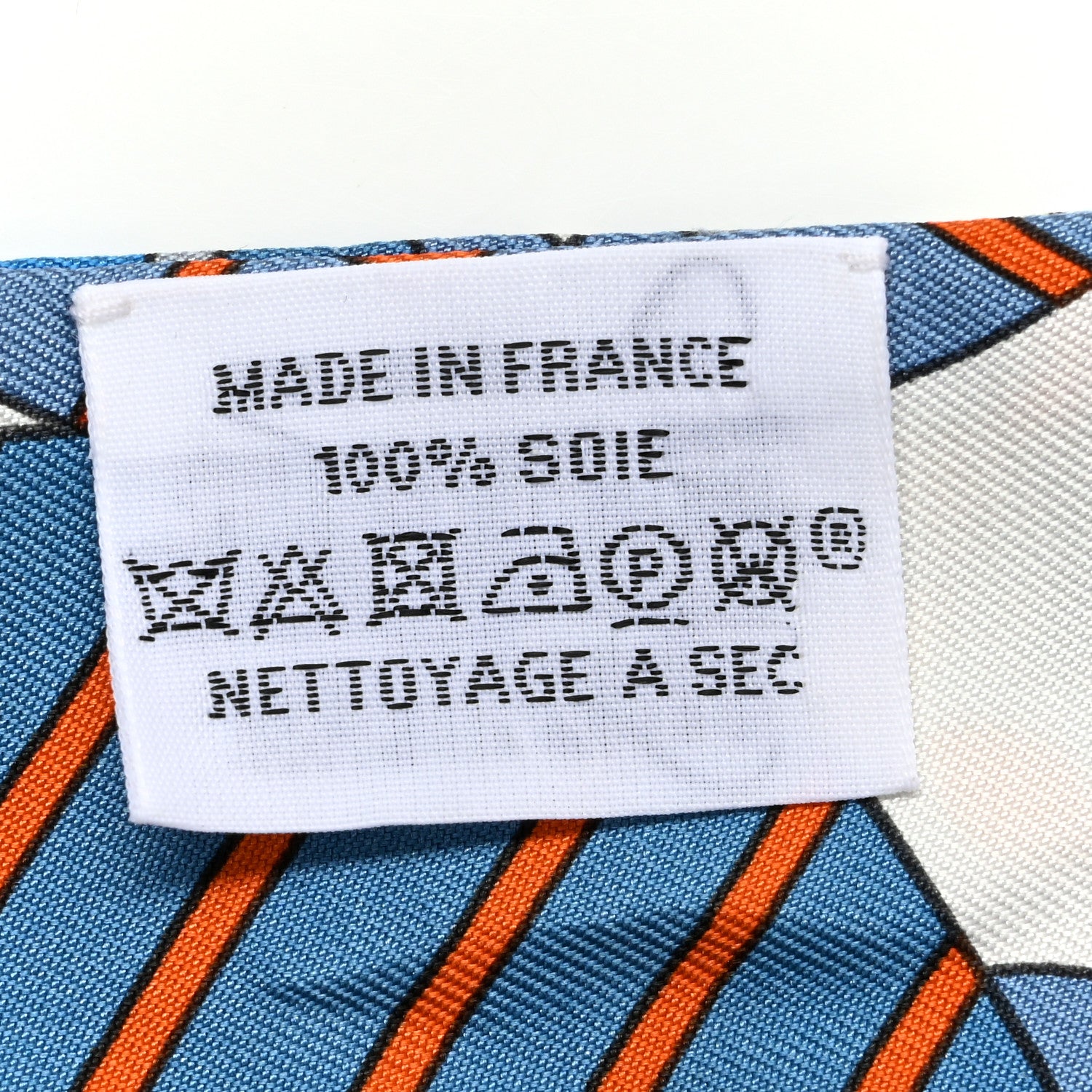 Hermes Silk Les Murmures De La Foret Twilly Bleu Jean Orange 3 of 6
