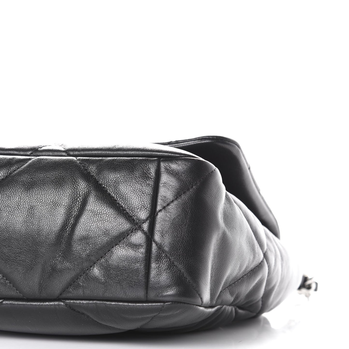 Goatskin Quilted Large 19 Flap Black