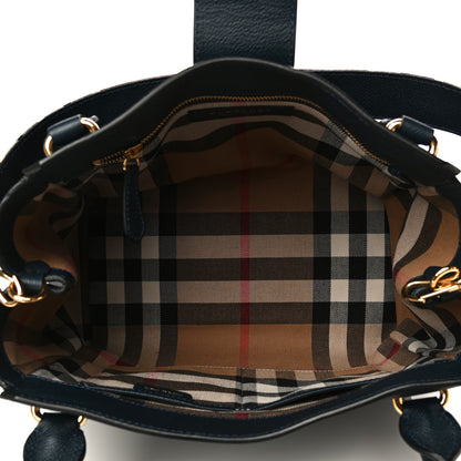 Burberry Soft Grain Calfskin Medium Buckle Tote Blue Carbon 7 of 14