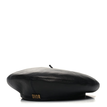 Christian Dior Lambskin D-Dream Beret 58 Black 1 of 8