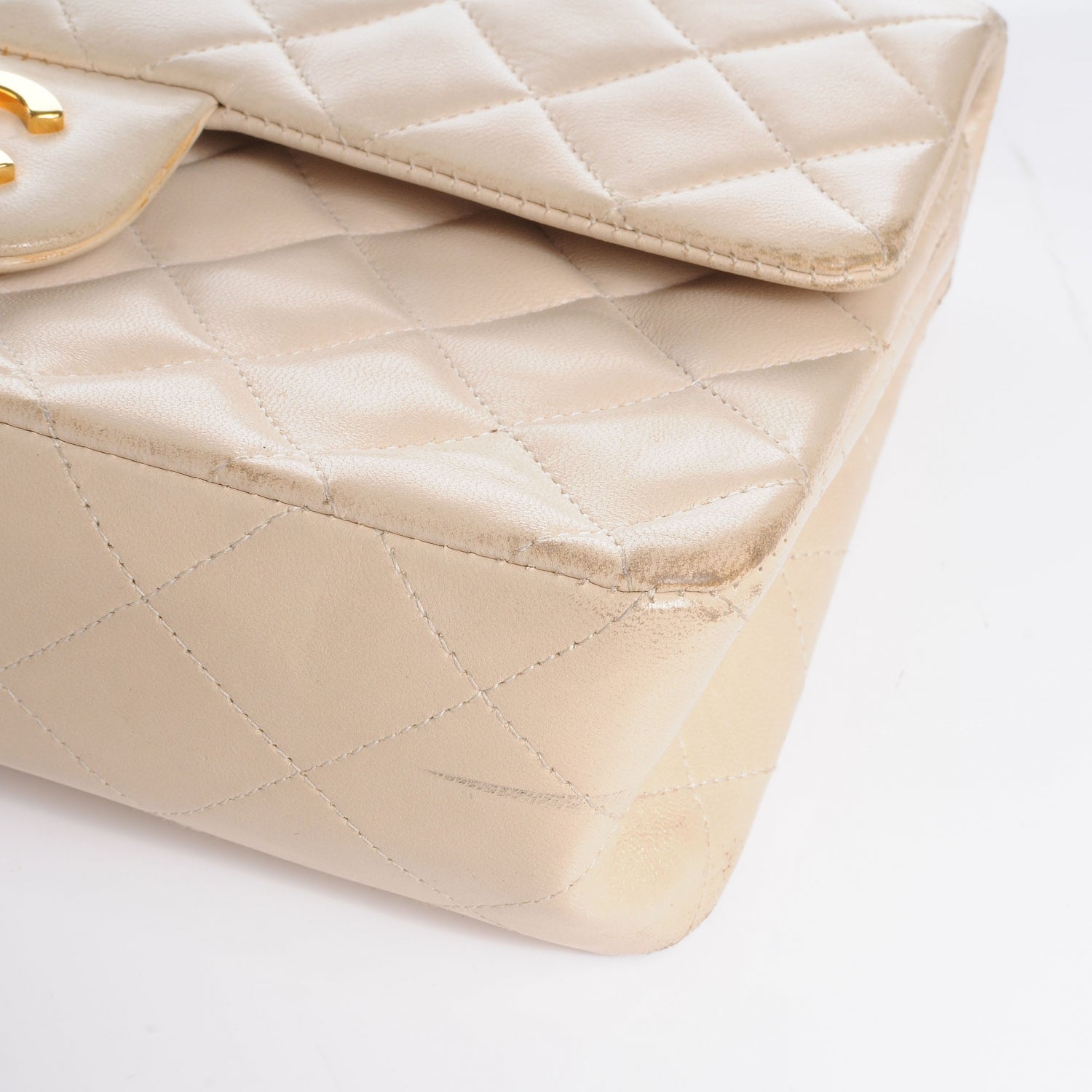 Chanel Lambskin Quilted Small Double Flap Beige 4 of 8