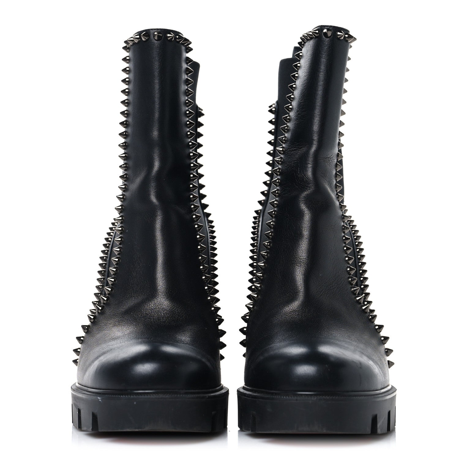 Christian Louboutin Nappa Out Line Spike Lug 100 Boots 41 Black 3 of 8