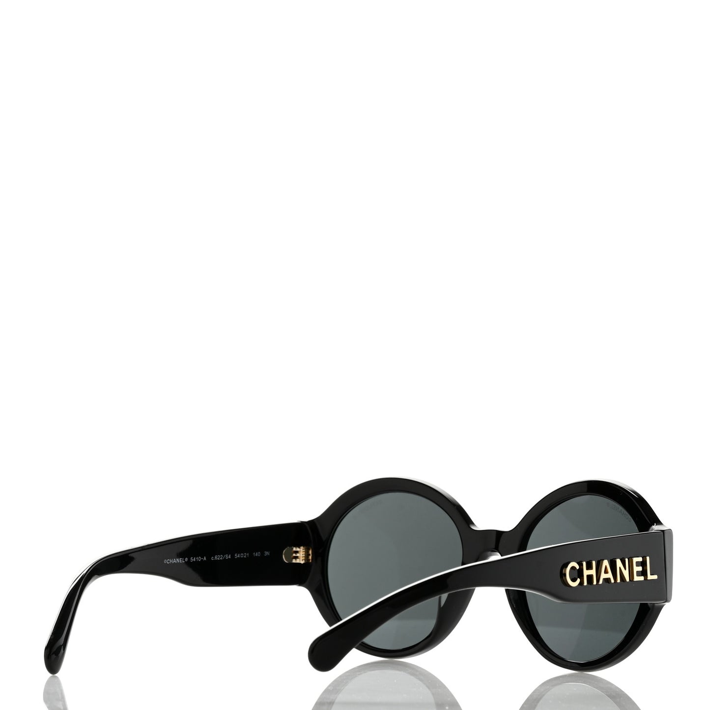 Acetate Round Sunglasses 5410-A Black
