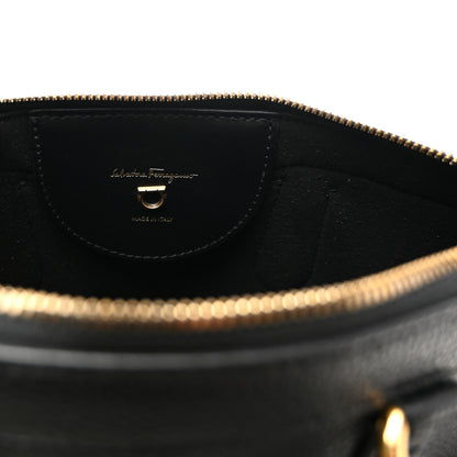 Salvatore Ferragamo Grained Calfskin 1927 Tote Black 6 of 9