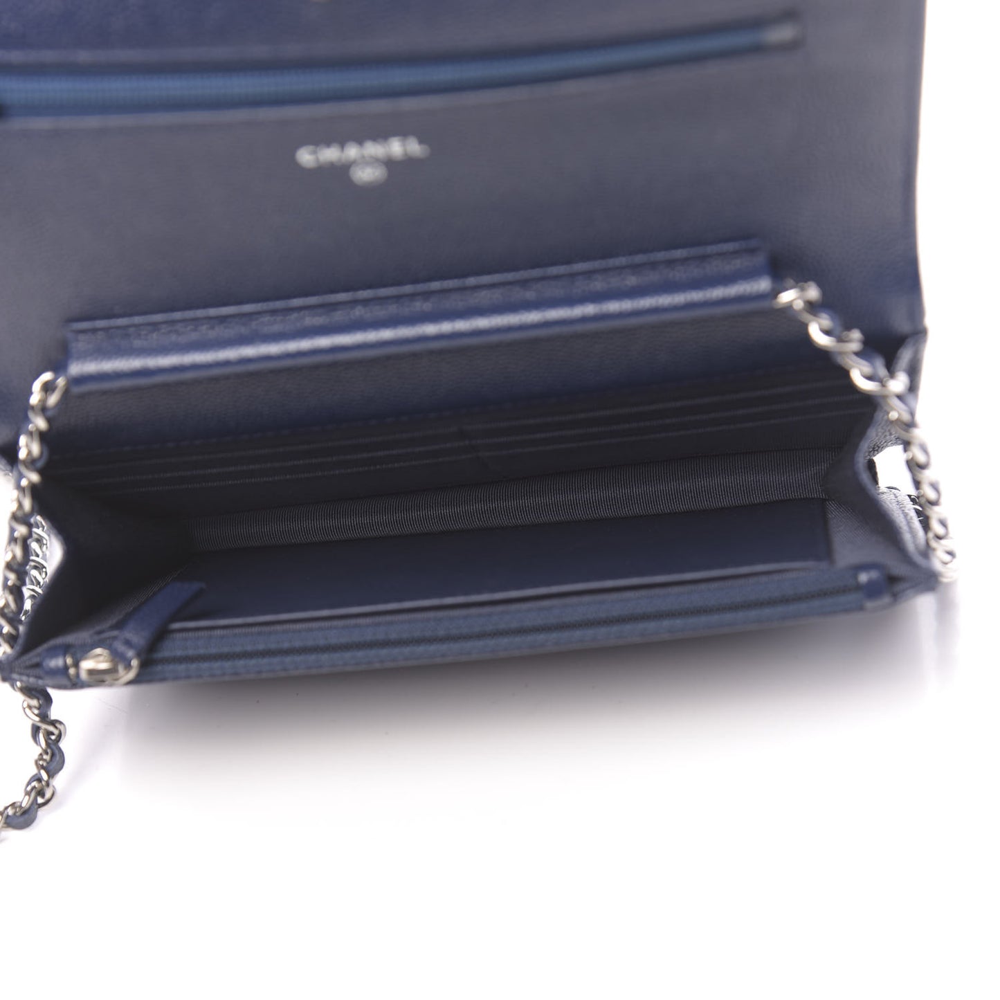 Caviar Quilted Wallet On Chain WOC Blue