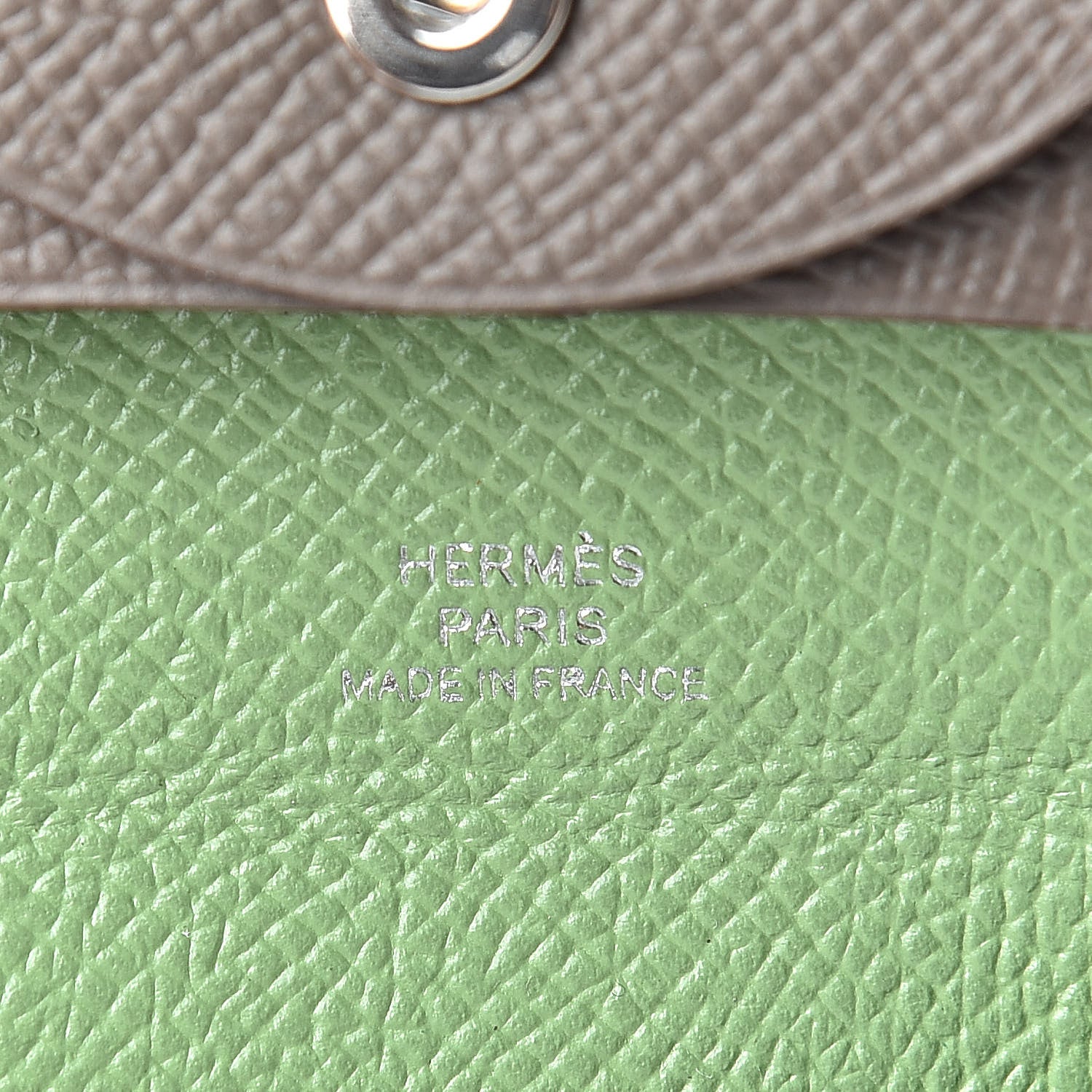 Hermes Epsom Bastia Verso Coin Purse Gris Etain Vert Criquet 6 of 8