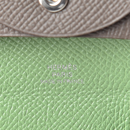 Hermes Epsom Bastia Verso Coin Purse Gris Etain Vert Criquet 6 of 8