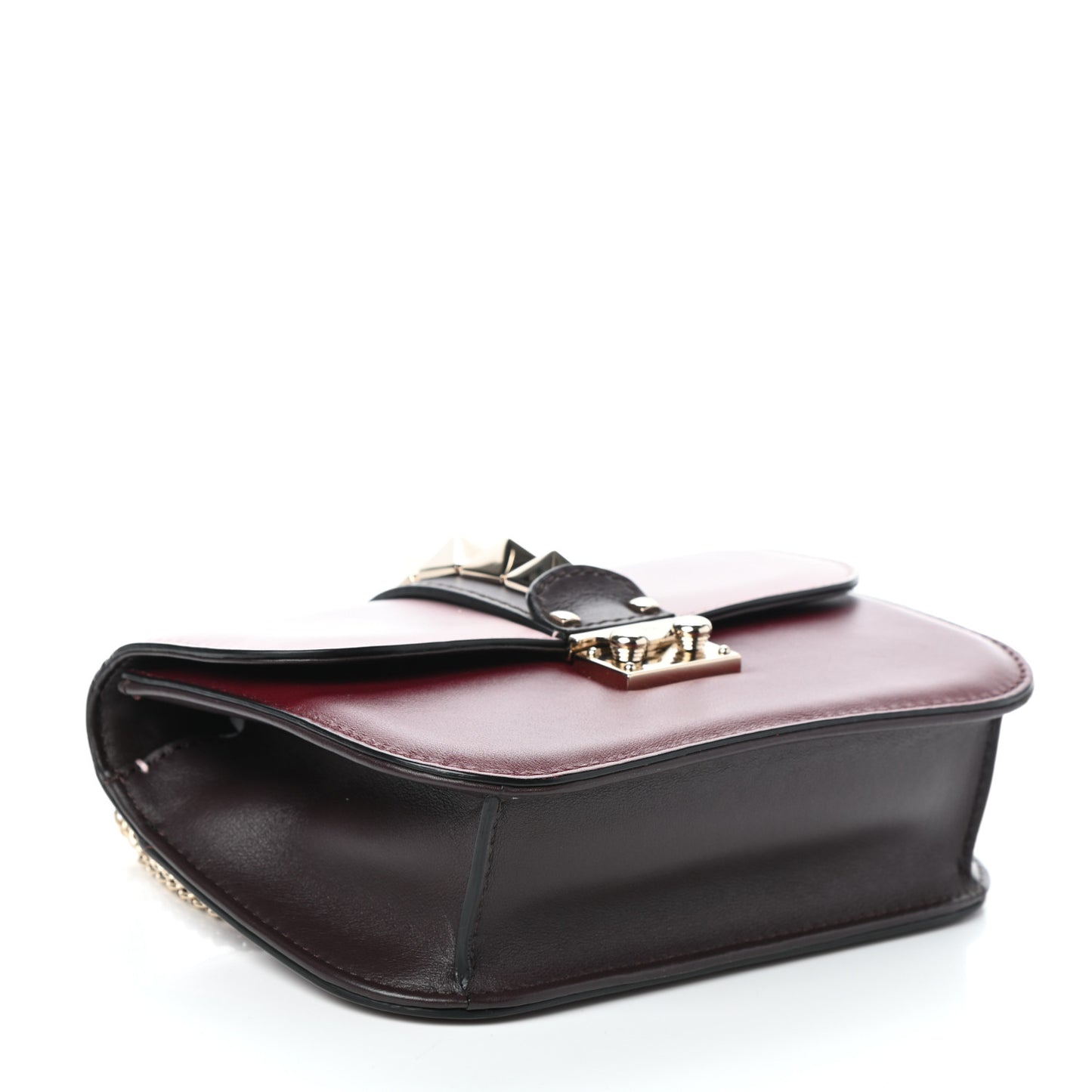 Vitello Small Glam Lock Rockstud Flap Rubin Water Rose Marine