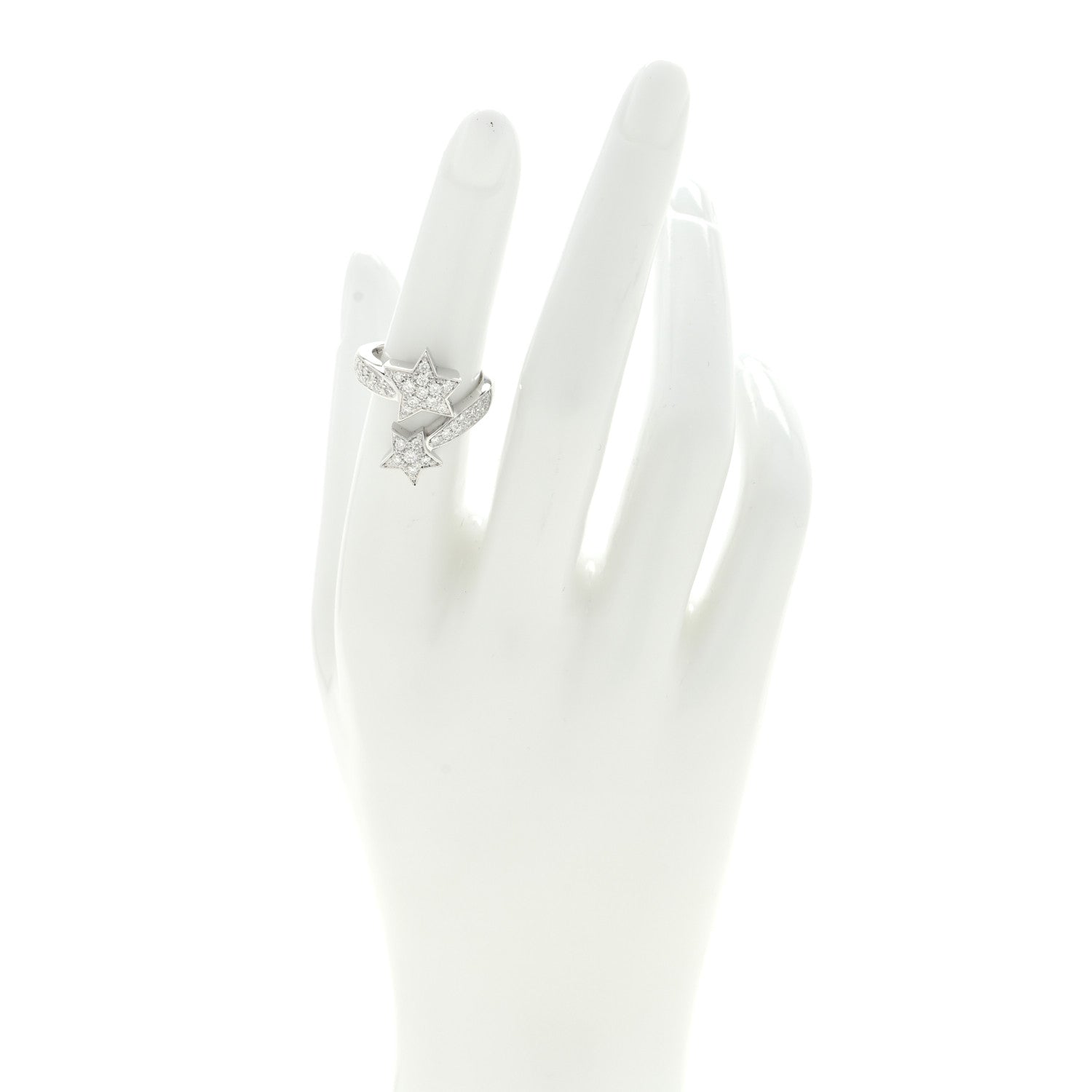 Chanel 18K White Gold Diamond Comete Geode Ring 50 5.25 2 of 4