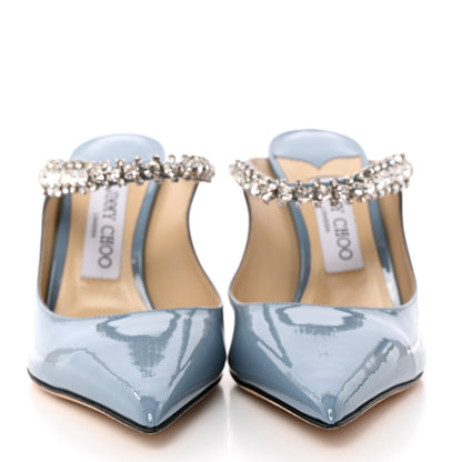 Jimmy Choo Patent Crystal Bing 100 Pumps 38 Blue 2 of 11