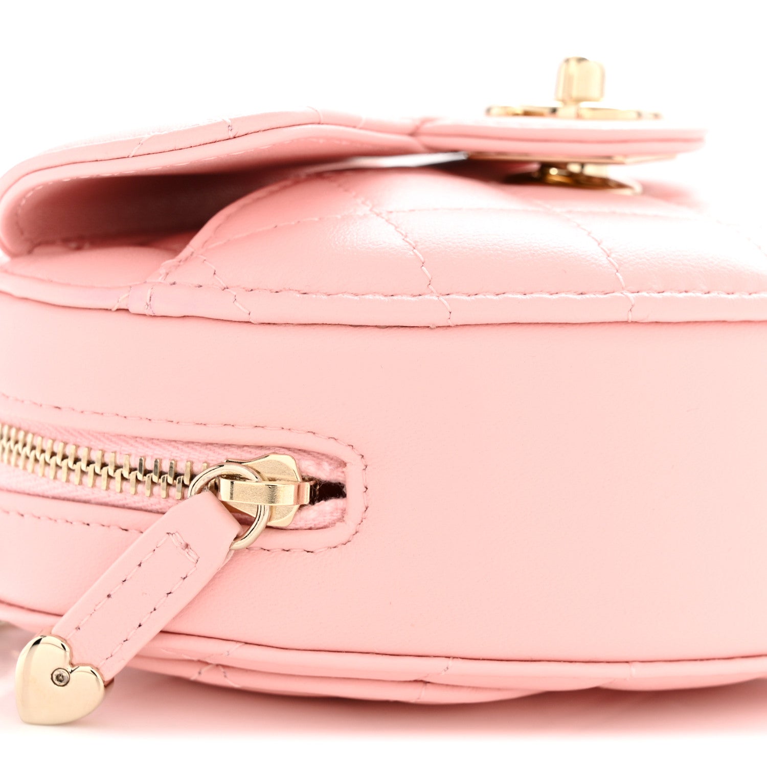 Chanel Lambskin Quilted CC In Love Heart Clutch With Chain Light Pink 9 of 11