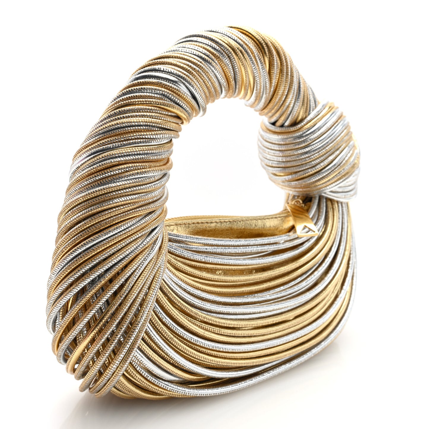 Tubular Laminated Lambskin Mini Jodie Gold Silver