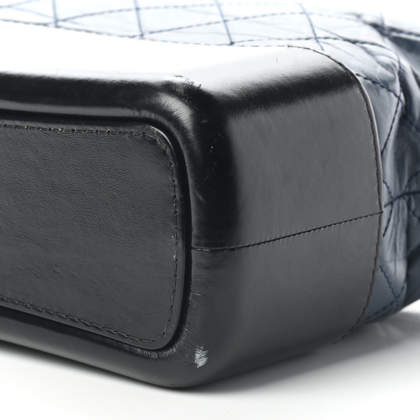 Aged Calfskin Quilted Medium Gabrielle Hobo Navy Black