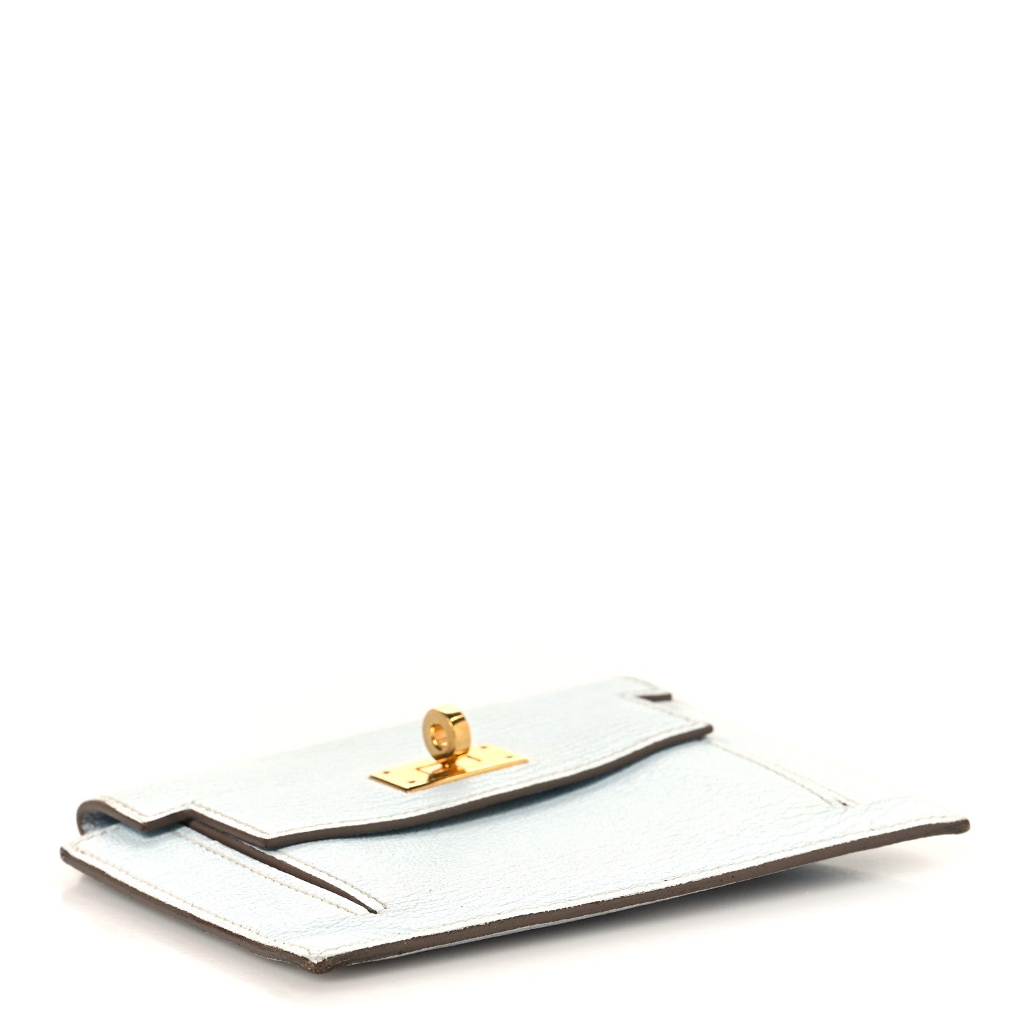 Hermes Chevre Mysore Kelly Pocket Compact Wallet Bleu Brume 4 of 8