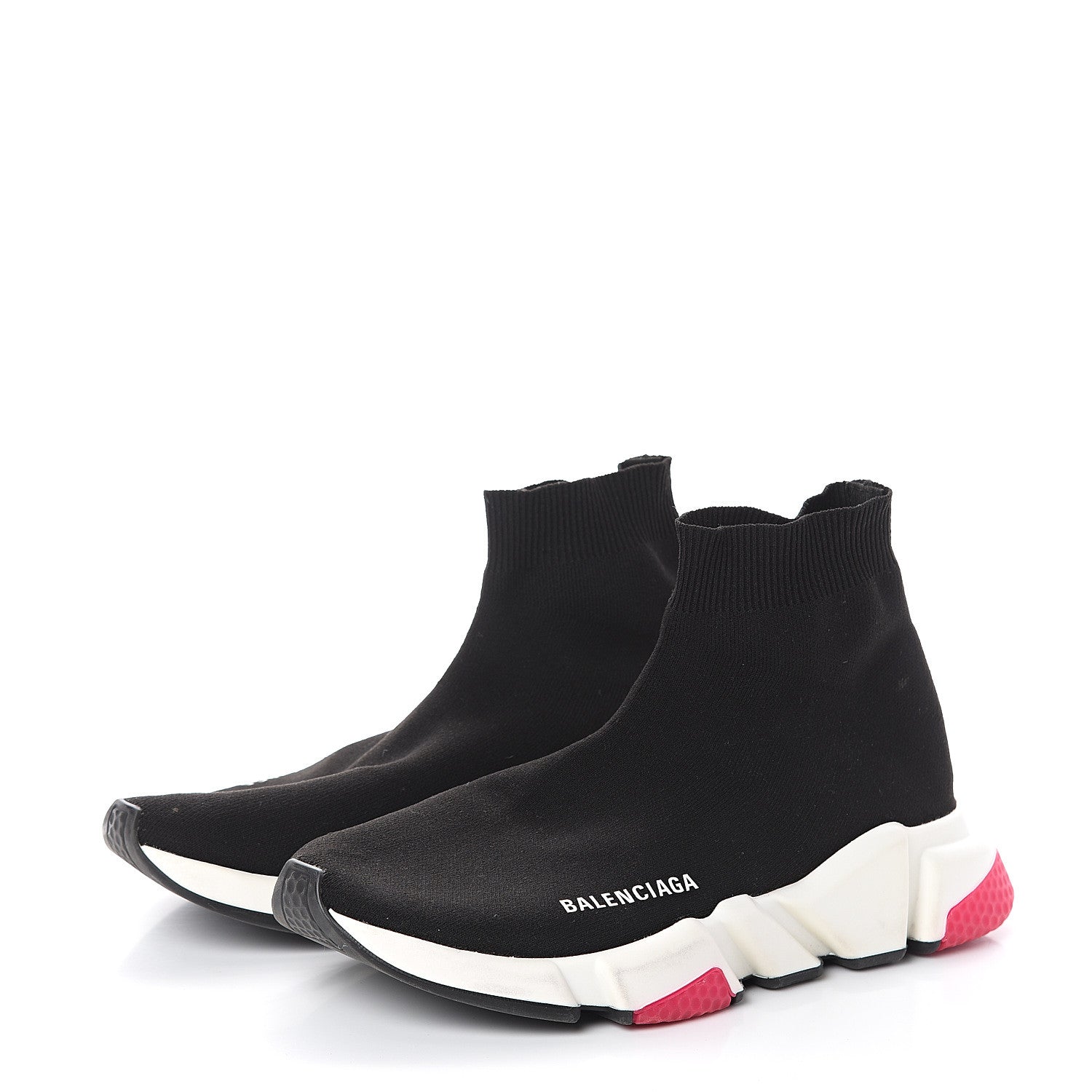 Balenciaga Neoprene Knit Womens Speed Sneakers 39 Black Pink 3 of 6