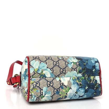 Gucci GG Supreme Monogram Blooms Mini Boston Navy Blue Hibiscus 4 of 9