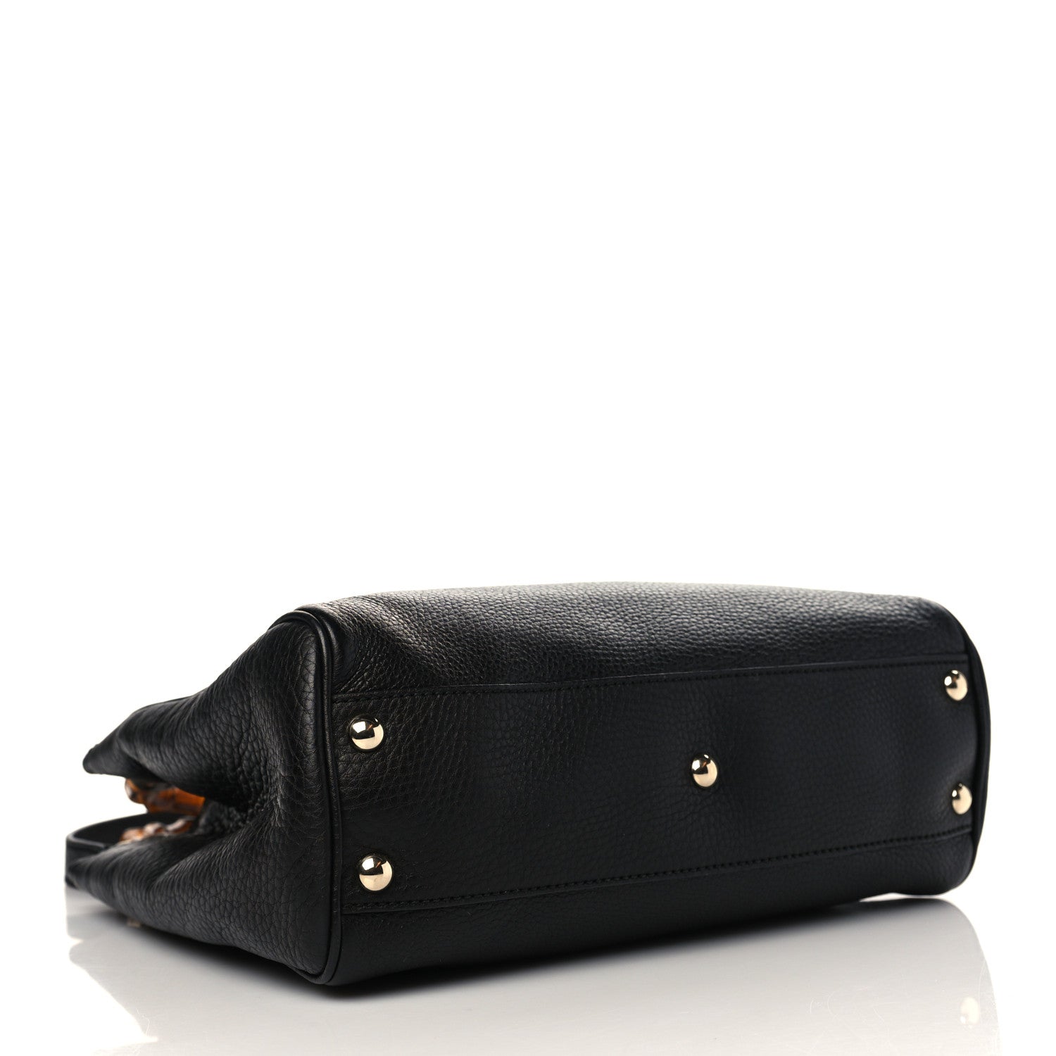 Gucci Calfskin Small Bamboo Shopper Tote Black 3 of 5
