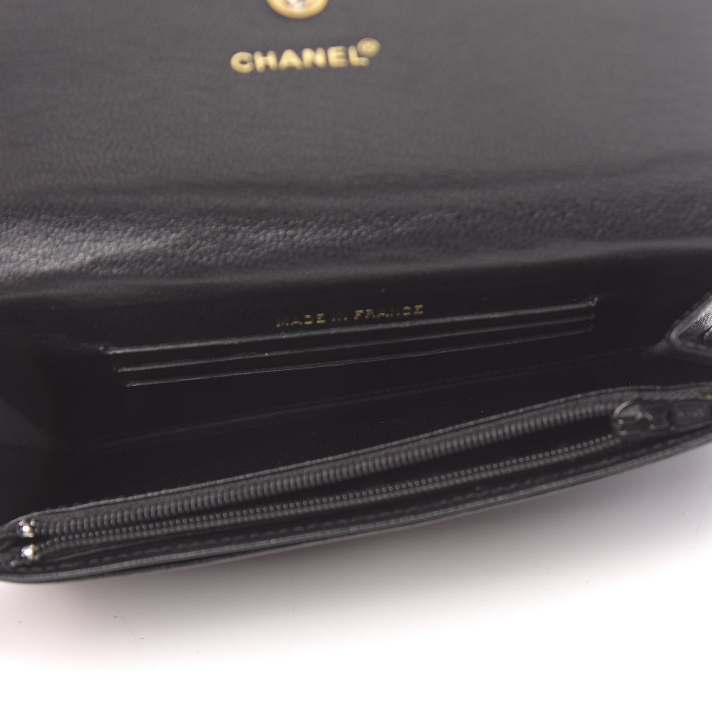 Goatskin CC Compact Flap Wallet Black