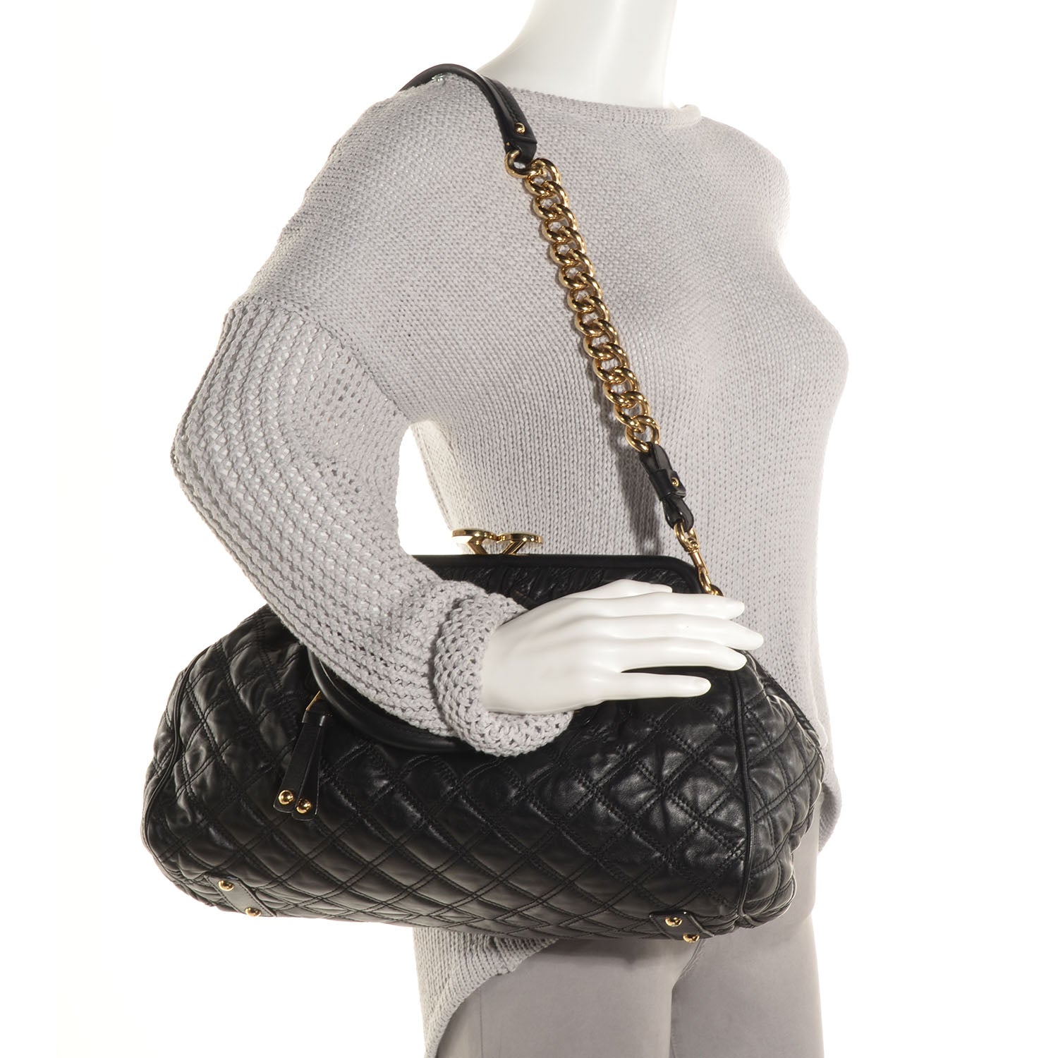 Marc Jacobs Quilted Leather Stam Black 2 of 8