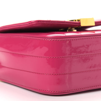Saint Laurent Patent Matelasse Monogram Small Vicky Chain Bag Bubblegum 8 of 12