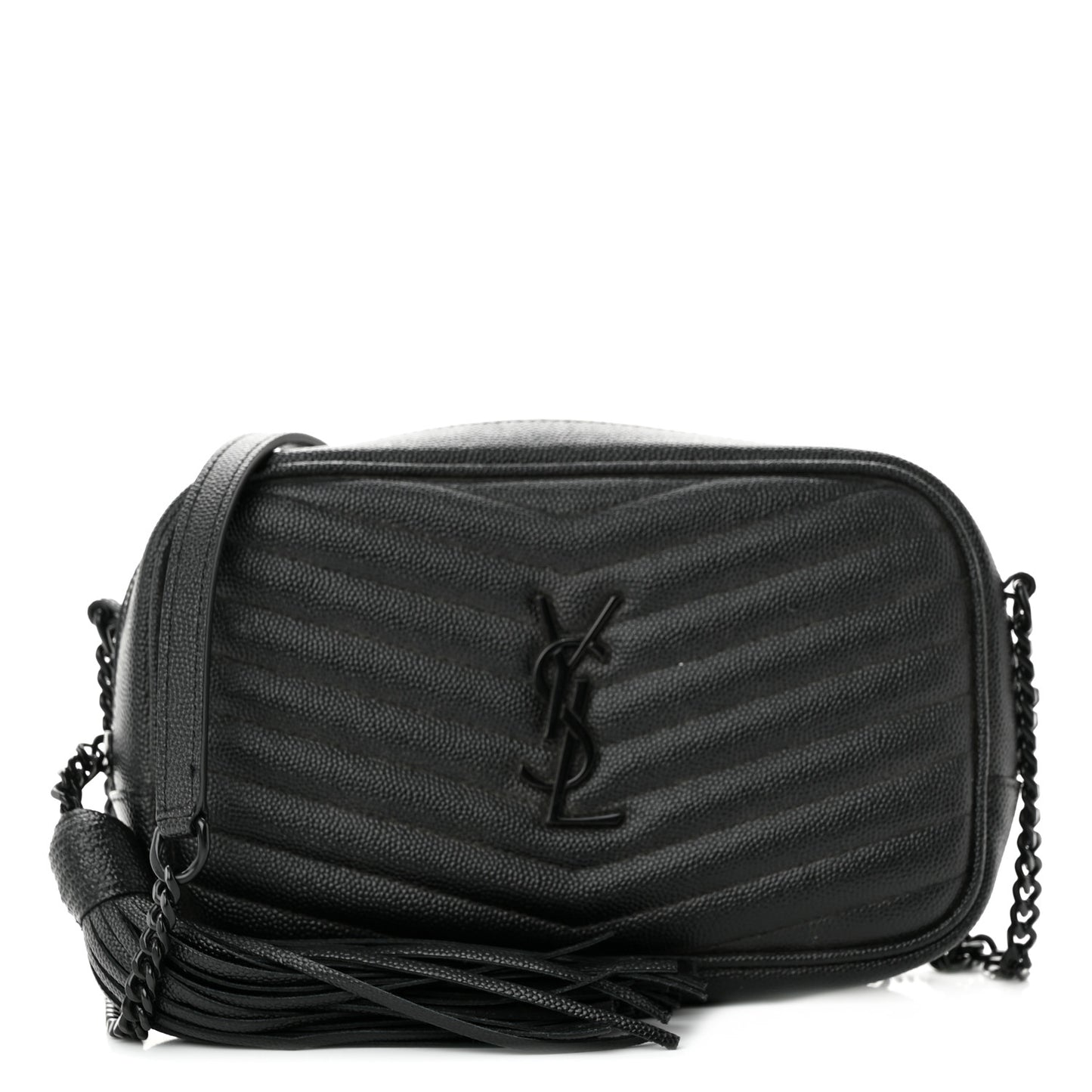 Grain De Poudre Matelasse Monochrome Monogram Mini Lou Camera Bag Black