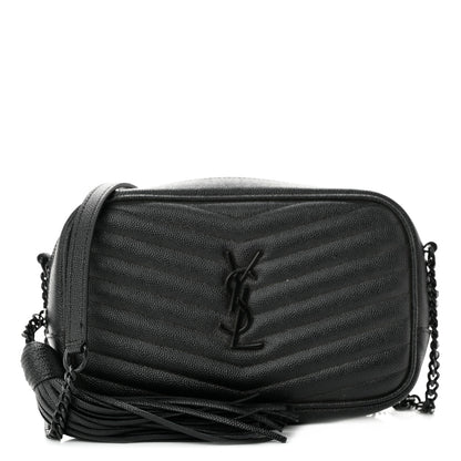 Saint Laurent Grain De Poudre Matelasse Monochrome Monogram Mini Lou Camera Bag Black 1 of 12